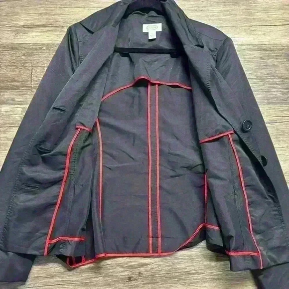 Talbots Black Blazer Jacket with red accents Women Size Large - Picture 3 of 4